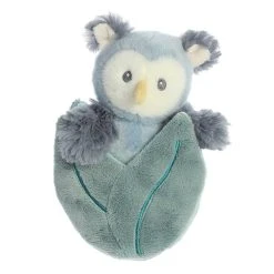 Pocket Peekers Baby Safe Plush Ollie Owl Rattle And Crinkle Toy By Ebba