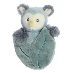 Pocket Peekers Baby Safe Plush Ollie Owl Rattle And Crinkle Toy By Ebba -Boutique plush toy store AR 23451 6