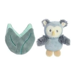 Pocket Peekers Baby Safe Plush Ollie Owl Rattle And Crinkle Toy By Ebba -Boutique plush toy store AR 23451 7