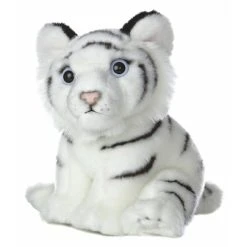 Realistic Stuffed White Tiger Cub 10 Inch Plush Animal By Aurora