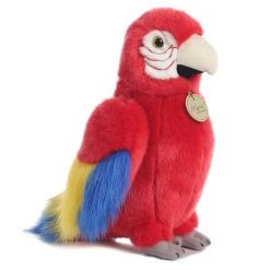 Realistic Stuffed Scarlet Macaw 11 Inch Plush Animal By Aurora