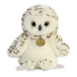 Realistic Stuffed Snowy Owlet 9 Inch Miyoni Plush By Aurora