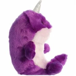 Little Neville The Stuffed Purple Narwhal Mini Flopsie By Aurora -Boutique plush toy store AR 31811 4
