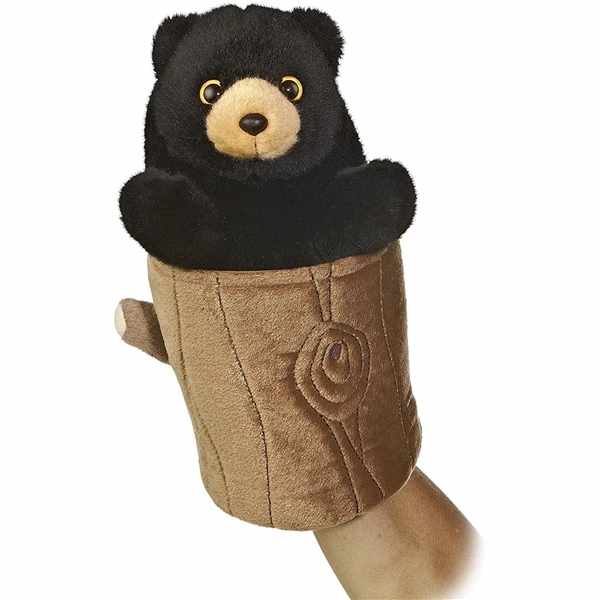 Pop Up Plush Black Bear Puppet By Aurora 1 Pop Up Plush Black Bear Puppet By Aurora