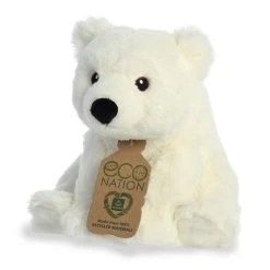 Eco Nation Stuffed Polar Bear By Aurora 9 Eco Nation Stuffed Polar Bear By Aurora -Boutique plush toy store AR 35030 4