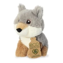 Eco Nation Mini Stuffed Wolf By Aurora -Boutique plush toy store AR 35077 6