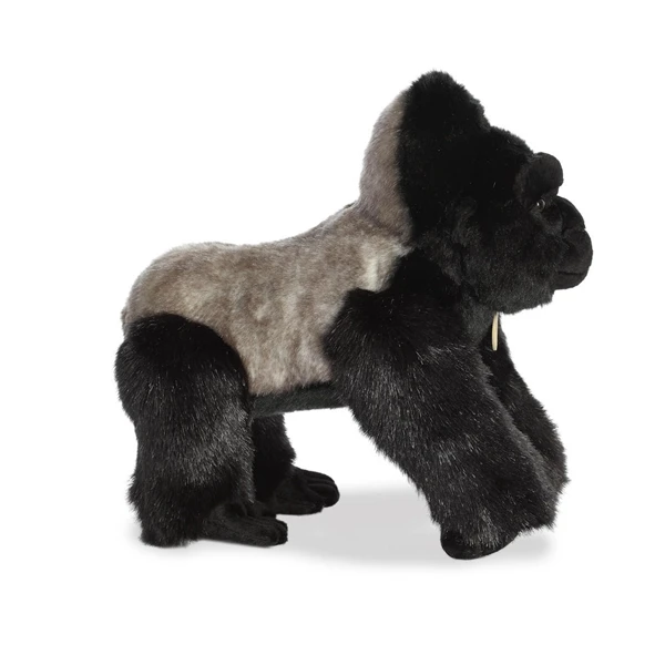 Realistic Stuffed Silverback Gorilla 14 Inch Miyoni Plush By Aurora 3 Realistic Stuffed Silverback Gorilla 14 Inch Miyoni Plush By Aurora - Image 3