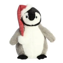 7 Inch Stuffed Penguin With Santa Hat By Aurora