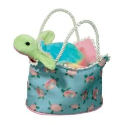 Sea Turtle Sassy Sak With Plush Rainbow Turtle By Douglas
