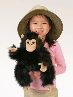 Full Body Baby Chimp Puppet By Folkmanis Puppets 6 Full Body Baby Chimp Puppet By Folkmanis Puppets -Boutique plush toy store FK 2877 4
