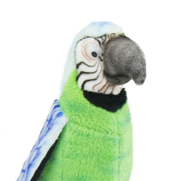 Handcrafted 7 Inch Lifelike Green Parrot Stuffed Animal By Hansa 2 Handcrafted 7 Inch Lifelike Green Parrot Stuffed Animal By Hansa - Image 2