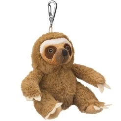 Small Of The Wild Clip On Stuffed Sloth By Wildlife Artists
