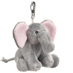 Small Of The Wild Clip On Stuffed Elephant By Wildlife Artists