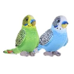 Set Of 2 Plush Budgie Parakeets By Wild Republic